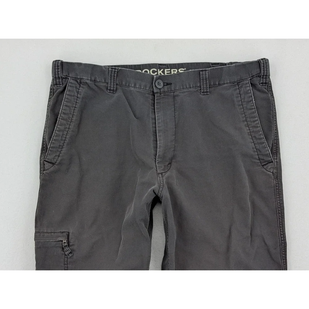 Dockers D3 Classic Fit Cargo Pants Mens 38x29 Gray Elastic Waist Utility